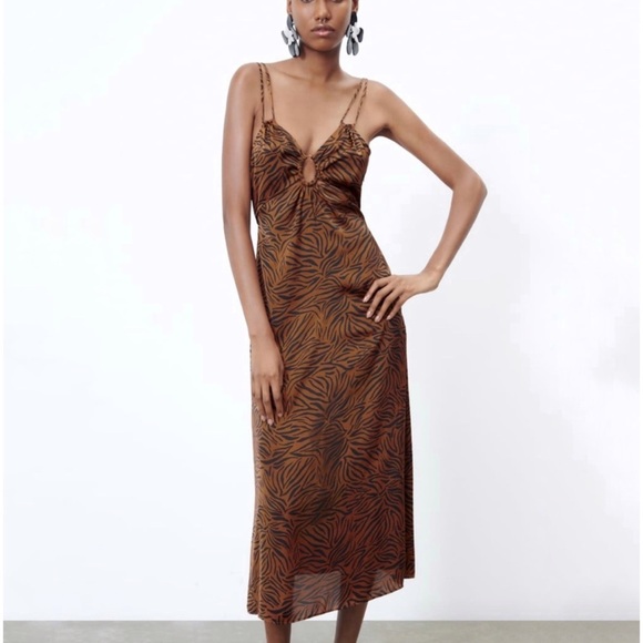 Zara animal print dress NEW - Picture 2 of 8
